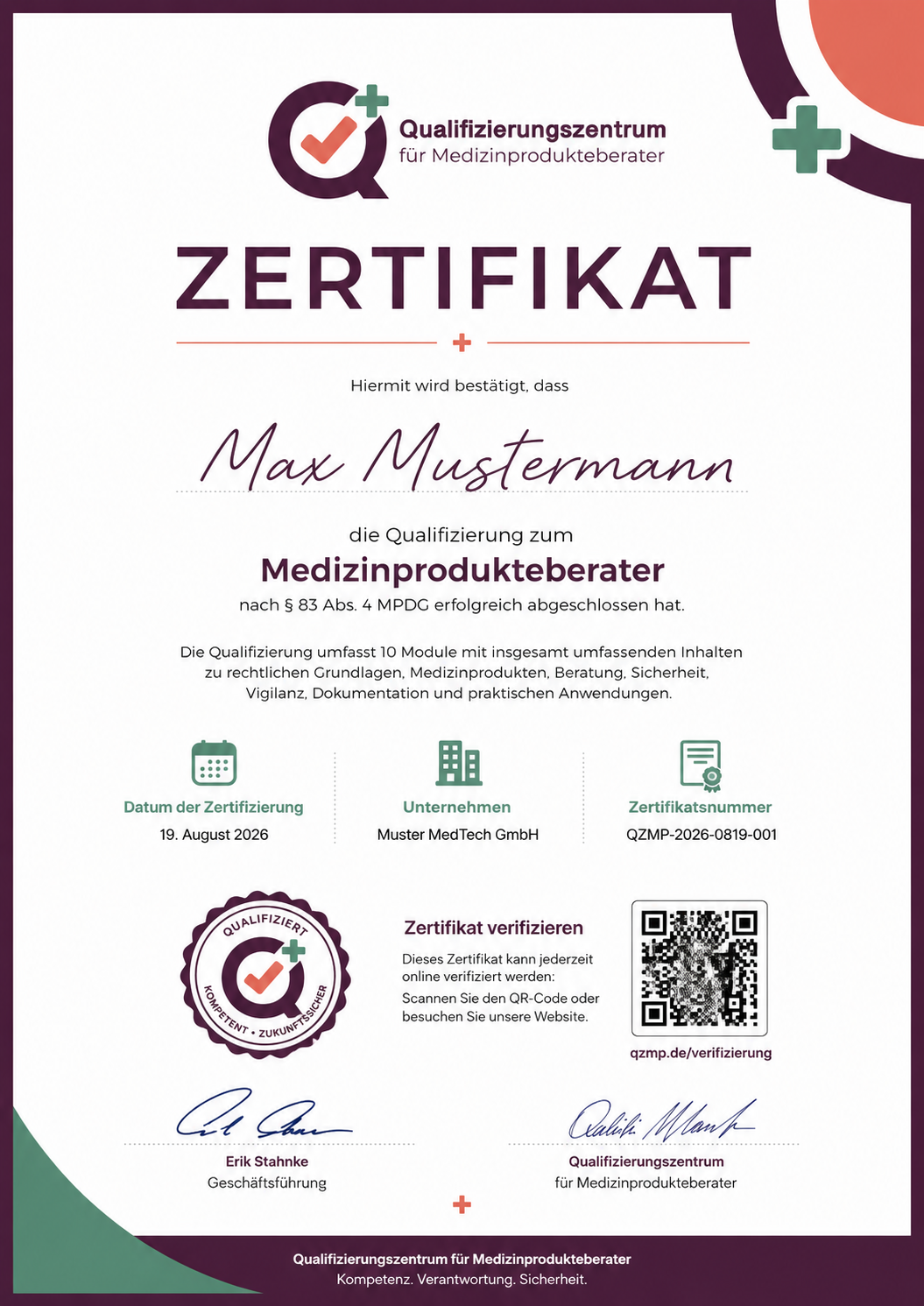 beispiel zertifikat